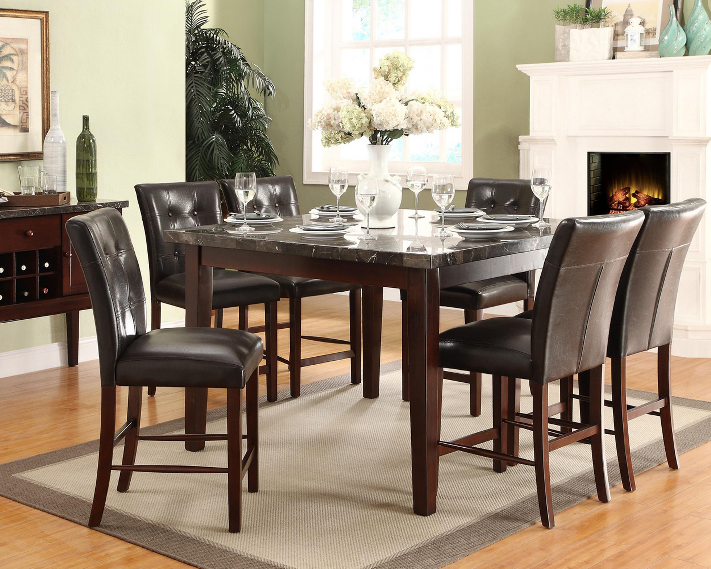 Marble top counter height dining set on sale